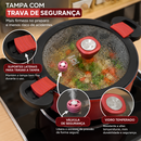 [LEVE 2 PAGUE 1] Panela Arezzo em Aço Inox Antiaderente com Alças com Travas e Tampa de Vidro +BRINDE: Kit Utensílios de Cozinha