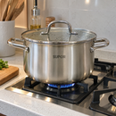 [LEVE 2 PAGUE 1] Panela ChefStar em Aço Inox Antiaderente com Alças e Tampa de Vidro +BRINDE: Kit Utensílios de Cozinha