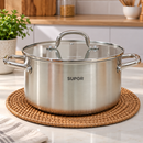 [LEVE 2 PAGUE 1] Panela ChefStar em Aço Inox Antiaderente com Alças e Tampa de Vidro +BRINDE: Kit Utensílios de Cozinha