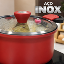 [LEVE 2 PAGUE 1] Panela Arezzo em Aço Inox Antiaderente com Alças com Travas e Tampa de Vidro +BRINDE: Kit Utensílios de Cozinha