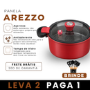 [LEVE 2 PAGUE 1] Panela Arezzo em Aço Inox Antiaderente com Alças com Travas e Tampa de Vidro +BRINDE: Kit Utensílios de Cozinha