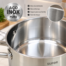 [LEVE 2 PAGUE 1] Panela ChefStar em Aço Inox Antiaderente com Alças e Tampa de Vidro +BRINDE: Kit Utensílios de Cozinha
